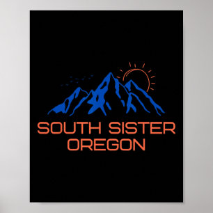 Wandern South Sister Oregon Bergsteigen T-Shirt F Poster