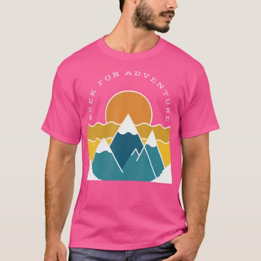 Wandern Suche nach einem Abenteuer Retro Berge im  T-Shirt (Vorderseite)