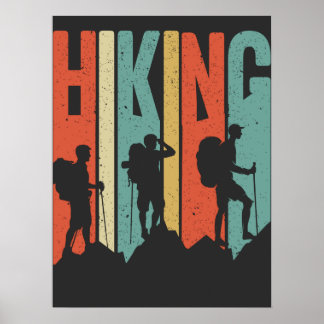Wandern Themenabenteuer Shirt, Vintages Wandern Poster