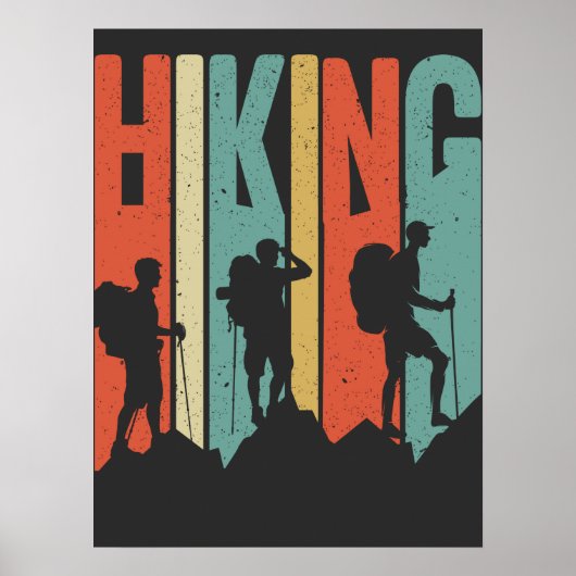 Wandern Themenabenteuer Shirt, Vintages Wandern Poster (Vorne)