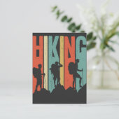 Wandern Themenabenteuer Shirt, Vintages Wandern Postkarte (Stehend Vorderseite)