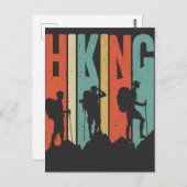 Wandern Themenabenteuer Shirt, Vintages Wandern Postkarte (Vorne/Hinten)
