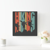 Wandern Themenabenteuer Shirt, Vintages Wandern Quadratische Wanduhr (Zuhause)