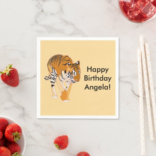 Wandern Tiger Personalisiert Geburtstag Napkins Serviette (Beispiel)