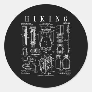 Wandern Trekking Wanderer Outdoor Wander Abenteuer Runder Aufkleber
