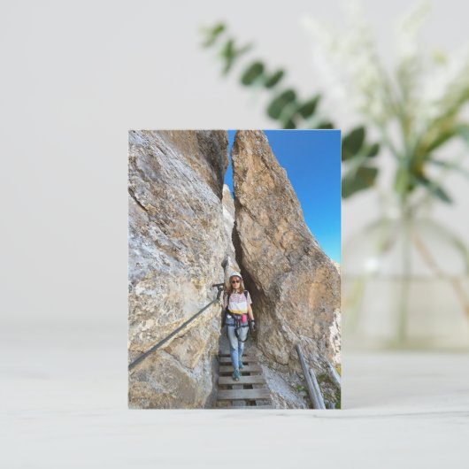 Wandern über Ferrata Postkarte (Stehend Vorderseite)
