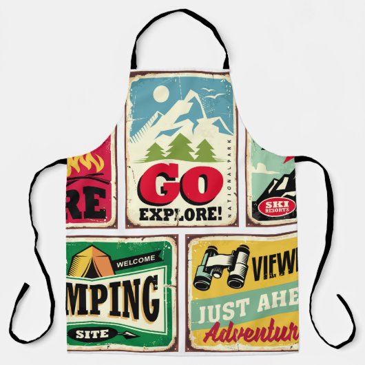 Wandern und Camping Retrosignatur Sammlung. Für Dr Schürze (Vorderseite)