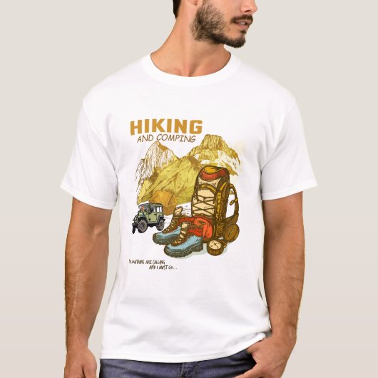Wandern und Camping T-Shirt (Vorderseite)