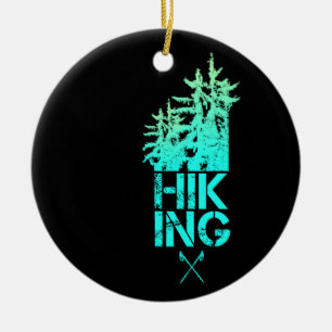 Wandern und Trekking Outdoor Vintage Wald Design Keramik Ornament