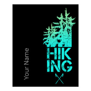 Wandern und Trekking Outdoor Vintage Wald Design Poster