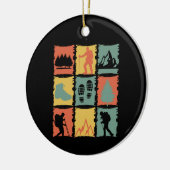 Wandern - Wanderstuck Retro Wandergeschenk Keramik Ornament (Links)