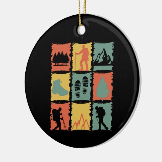 Wandern - Wanderstuck Retro Wandergeschenk Keramik Ornament (Links)