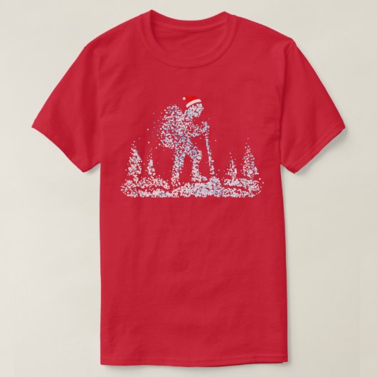 Wandern Weihnachts-Outfit-Weihnachtsmannmütze T-Shirt (Design vorne)