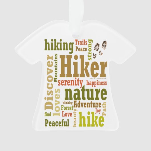Wandern Word Cloud T - Shirt Ornament (Vorderseite)