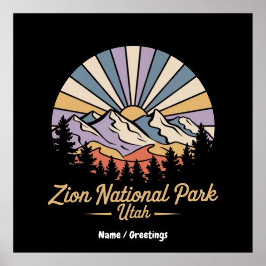 Wandern Zion Nationalpark California Poster (Vorne)
