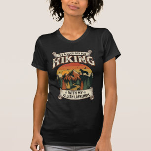 Wandernde Belgische Laekenois-Hund Berg Sonnenunte T-Shirt