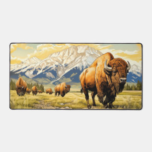 Wandernde Bison-Illustration Schreibtischunterlage