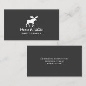 Wandernde Elche Silhouette Grau und Weiß Visitenkarte (Vorne/Hinten)