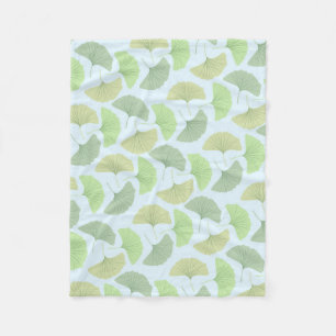 Wandernde grüne Gingko-Fleece-Decke Fleecedecke