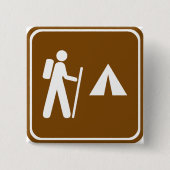Wandernde Spur mit Campings-Landstraßen-Zeichen Button (Vorderseite)