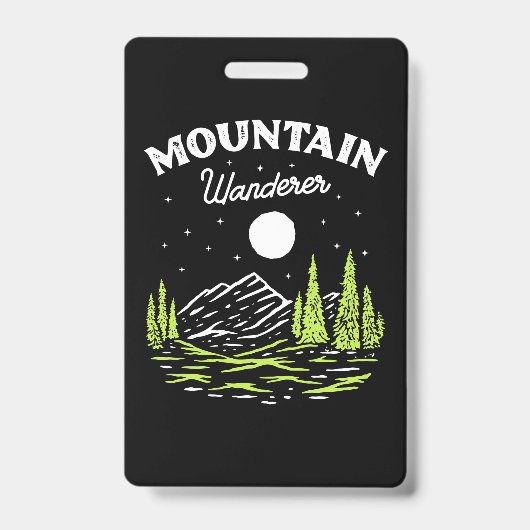 Wandernder Bergwanderer Ausweis (Vorderseite)