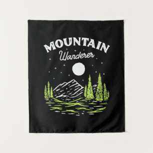 Wandernder Bergwanderer Wandteppich