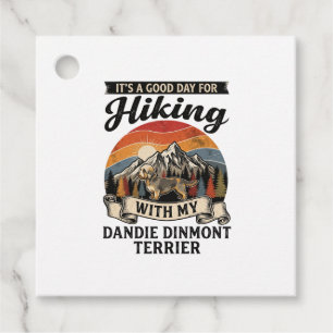 Wandernder Dandie Dinmont Terrier Hund Berg Retro Geschenkanhänger