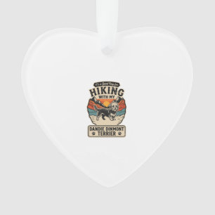 Wandernder Dandie Dinmont Terrier Hund Berg Sonnen Ornament