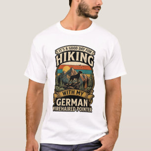 Wandernder Deutsch Drahthaar Hund Bergsonne T-Shirt
