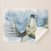 Wandernder Hirsch - Aquarell Sherpadecke (Vorderseite (Horizontal))