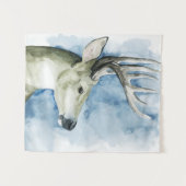 Wandernder Hirsch - Aquarell Wandteppich (Vorderseite (Horizontal))