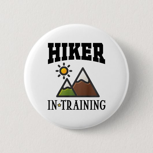Wandernder Nachwuchs Cute Wandern Button (Vorderseite)