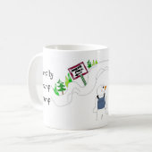 Wandernder Schneemann Kaffeetasse (Vorderseite Links)