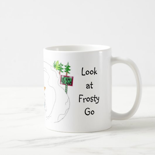 Wandernder Schneemann Kaffeetasse (Rechts)