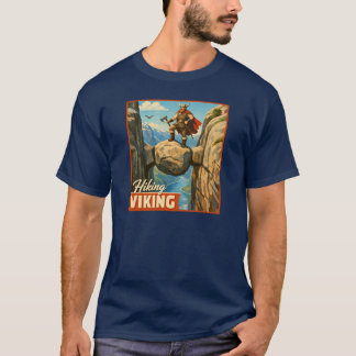 Wandernder Wikinger Kjeragbolten - Retro Norwegen T-Shirt