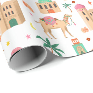 Wanderndes Kamelkarawanengeschenkpapier Geschenkpapier