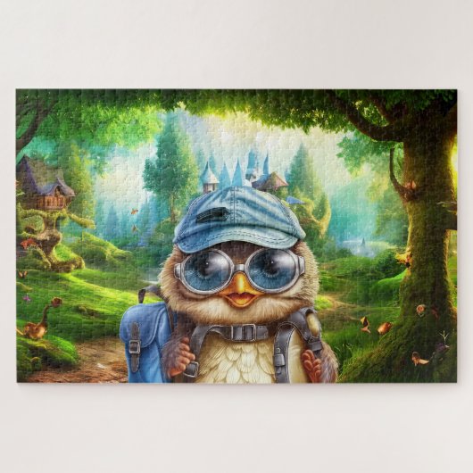 Wanderowle auf einem verzauberten Wald 20x30 Puzzle (Horizontal)