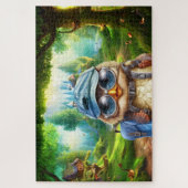 Wanderowle auf einem verzauberten Wald 20x30 Puzzle (Vertikal)