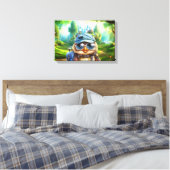 Wanderowle auf einem verzauberten Wald Leinwanddruck (Insitu (Schlafzimmer))