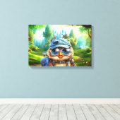 Wanderowle auf einem verzauberten Wald Leinwanddruck (Insitu (Holzboden))