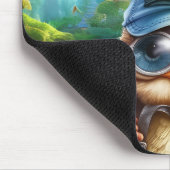 Wanderowle auf einem verzauberten Wald Mousepad (Ecke)