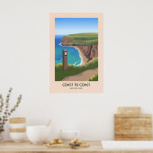 Wanderplakat für den Küstenzu-Küsten-Wanderweg Poster (Küche)