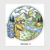 Wanderrucksack Camping Naturfotograf Aufkleber (Blatt)