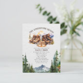 Wanderschuhe Adventure Neutral Baby Shower Einladung (Stehend Vorderseite)