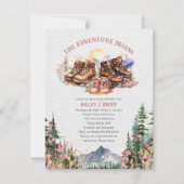 Wanderschuhe Adventure Pink Girl Baby Dusche Einladung (Vorderseite)