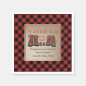 Wanderschuhe Buffalo Kariert Adventure Baby Dusche Serviette (Vorderseite)