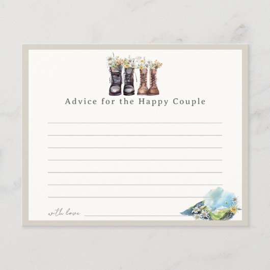 Wanderschuhe Paare Duschberatungskarten (Vorderseite)