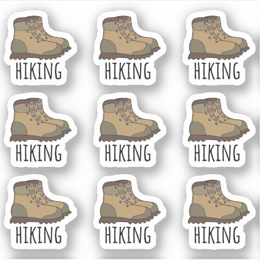 Wanderschuhe Wandern Bergsteigen Klettern Bujo Pla Aufkleber (Vorderseite)