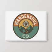 WanderSoul Co. – Retro Travel Logo Button (Vorderseite)
