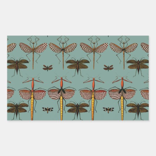 Wandersticks, Katydids und Libellen Rechteckiger Aufkleber (Vorderseite)